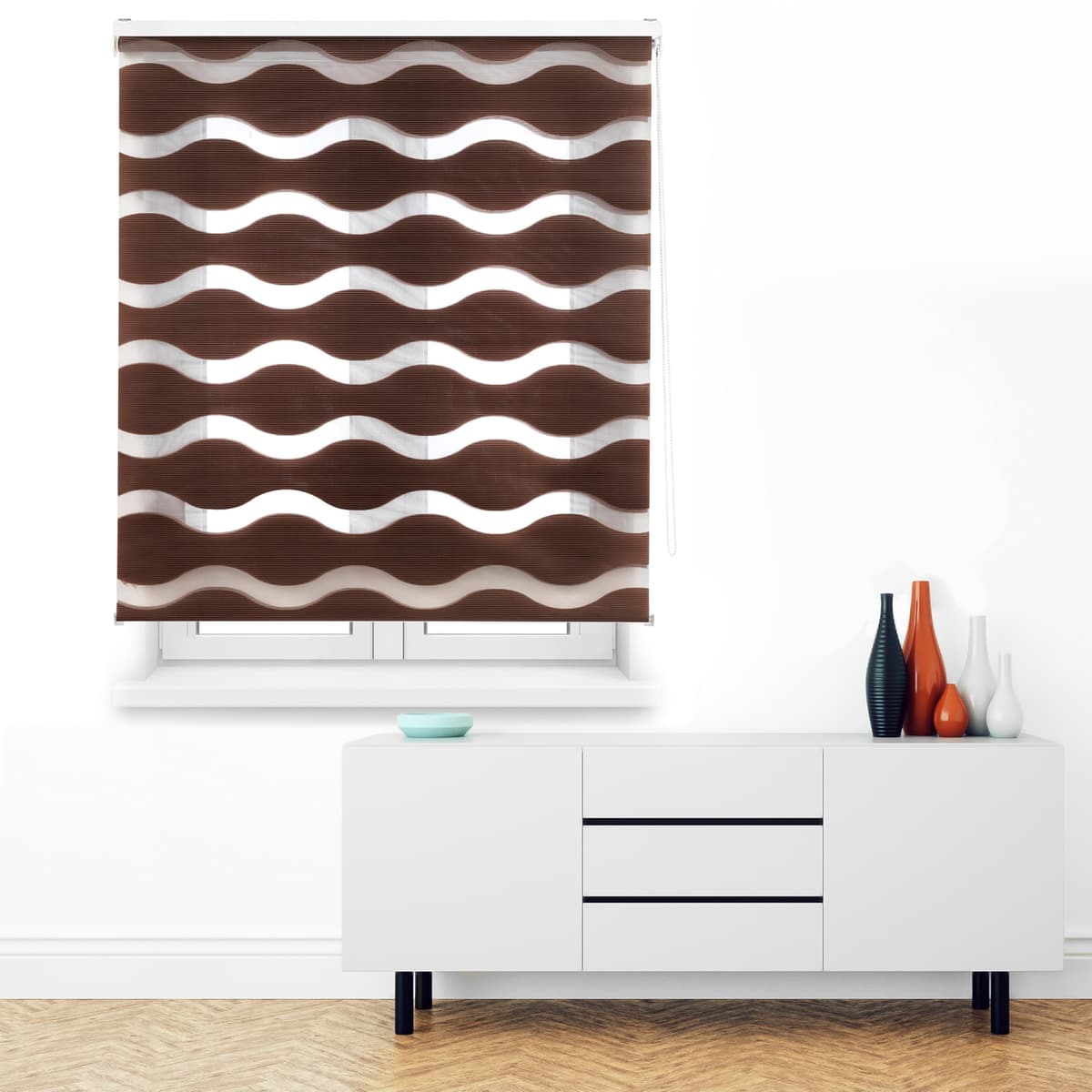 Blindecor Lira estor enrollable noche y día, color Lino, estor de 140 x 180 cm (ancho x alto). Tamaño de la tela 137 x 175 cm. Estores noche y dia elegantes — view 10