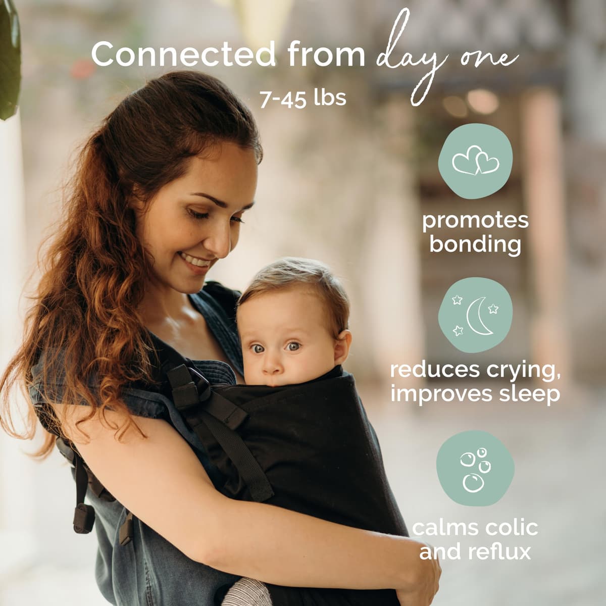 Boba X Baby Carrier Newborn to Toddler - Adjustable Front and Backpack Carrier Petite to Plus Size 7-45 lbs, Ergonomic Baby Carrier with Crossable Straps - Black Beauty — view 2