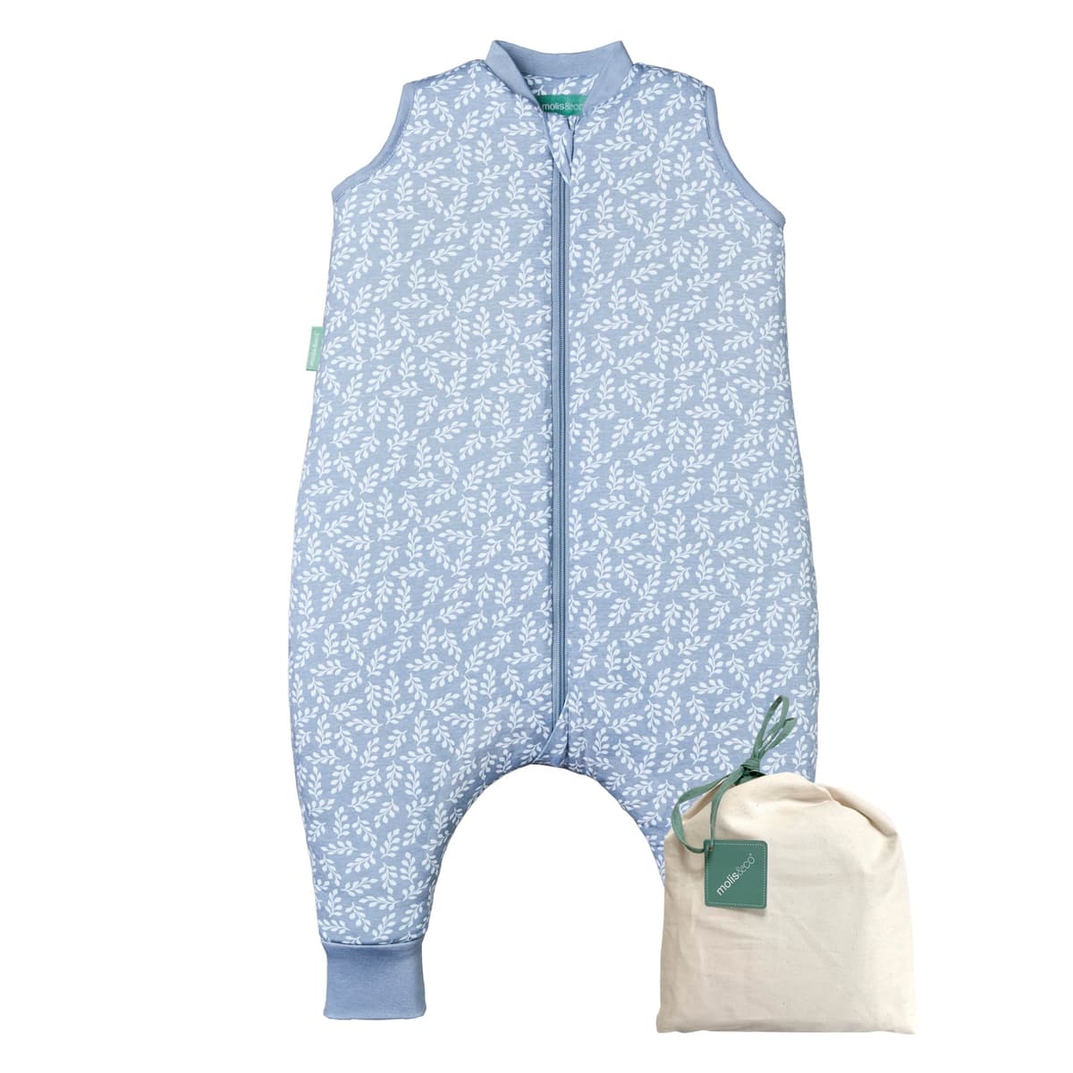 molis&co - Pijama Manta con Pies 2.5 TOG - 70 cm (1 año) - Ideal para Invierno - Suave y cálido - 100% algodón (Oeko-Tex 100) - Green Garden — view 7