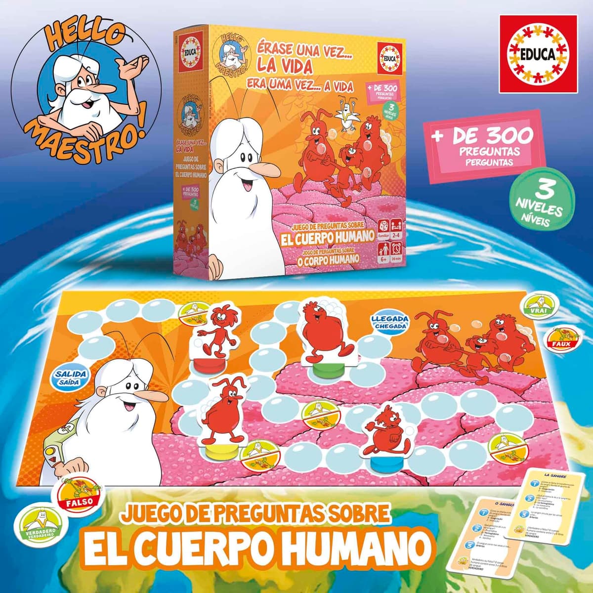 Educa - Once Upon a Time A Life, Educational Family Board Game with over 300 Questions and Answers on Anatomy and Biology, Starting at 6 Years (18855) — view 2