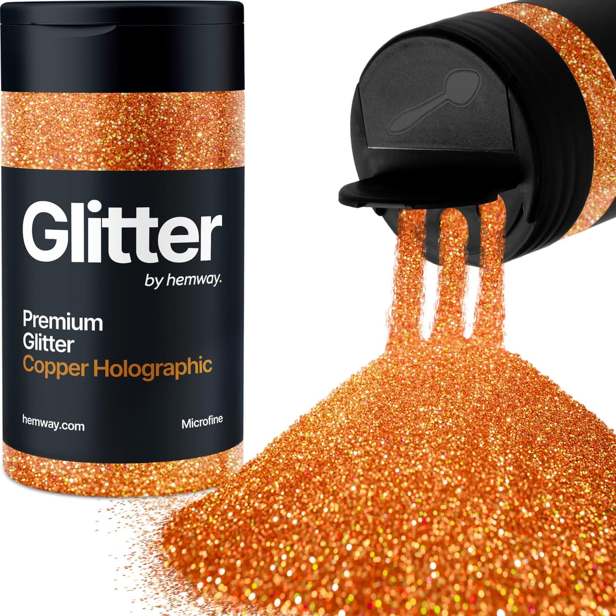 Light Rose Gold Glitter Shaker, 130g Ultrafine Glitter, Crafts 1/128" Metallic Flake Light Rose Gold Sequins, Resin & Epoxy Crafts, Decorating, Halloween, Christmas Nail, Face, Hemway — view 306