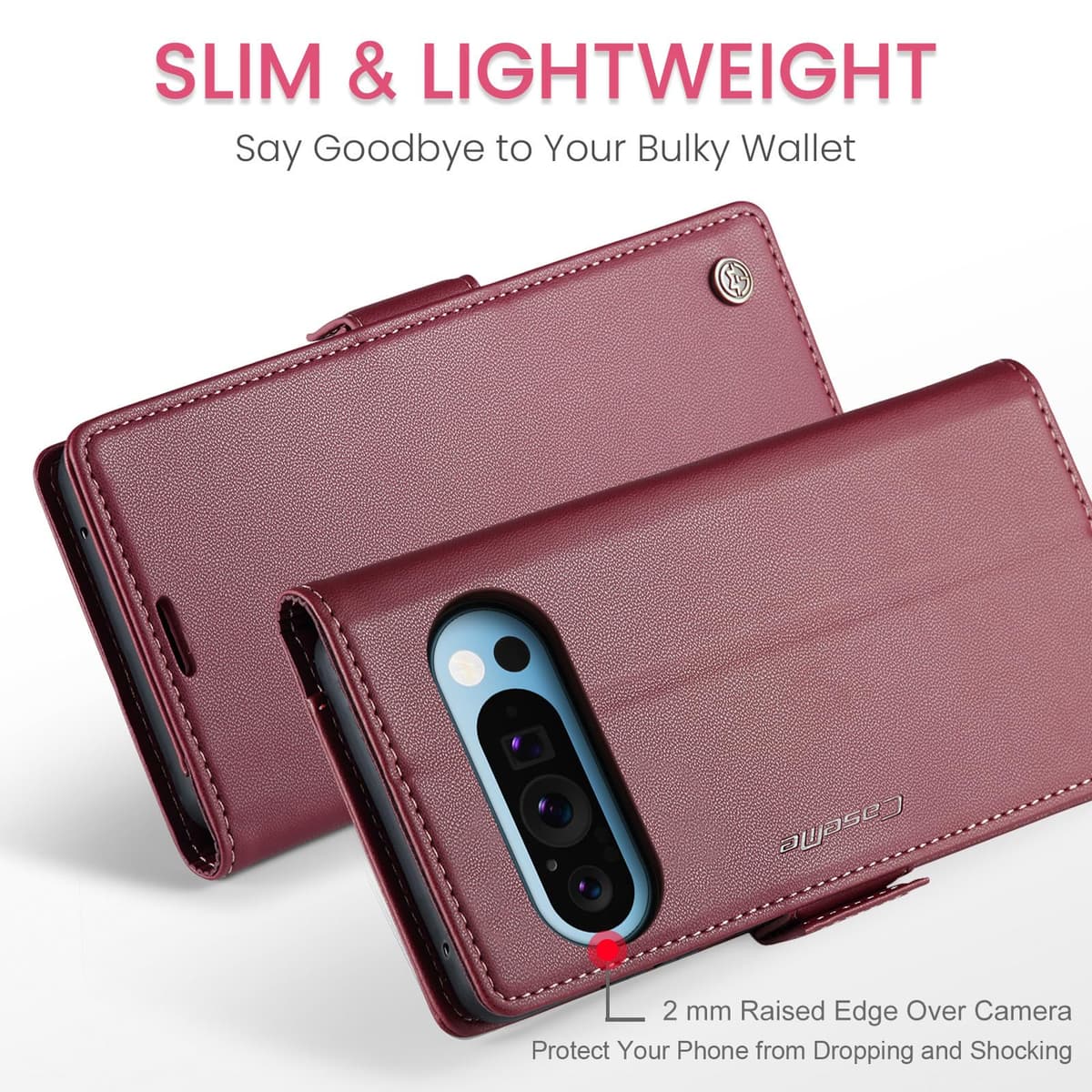 Cover for Google Pixel 10 Pro XL Wallet Case with Card Holder, Kickstand RFID Blocking Magnetic Closure Shockproof Protective PU Leather for Google Pixel 10 Pro XL Flip Case Wallet - Red — view 7