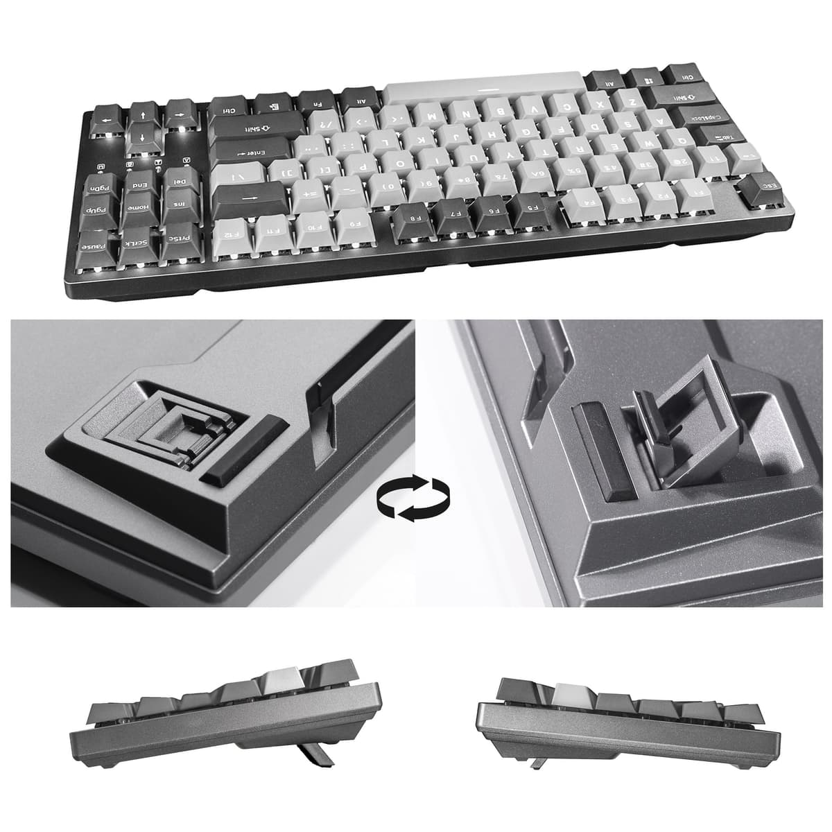 DURGOD Taurus K320 TKL Mechanical Keyboard – Backlight, 87 Tenkeyless Keys, US Layout, USB C Cable, Doubleshot PBT Keys, Programmable Keys, NKRO, Windows & Mac (Cherry MX Brown, Corona) — view 5
