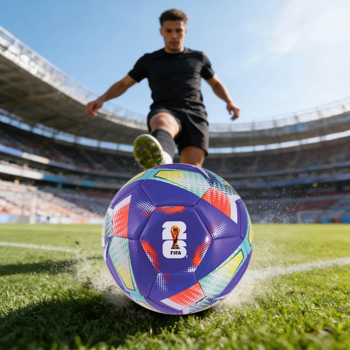 Hy-Pro Officially Licensed FWC26 Size 5 Football - Training Ball with Trophy Design & Host Nations Graphics, Football Gifts for Boys - FIFA World Cup 2026 Design — view 2