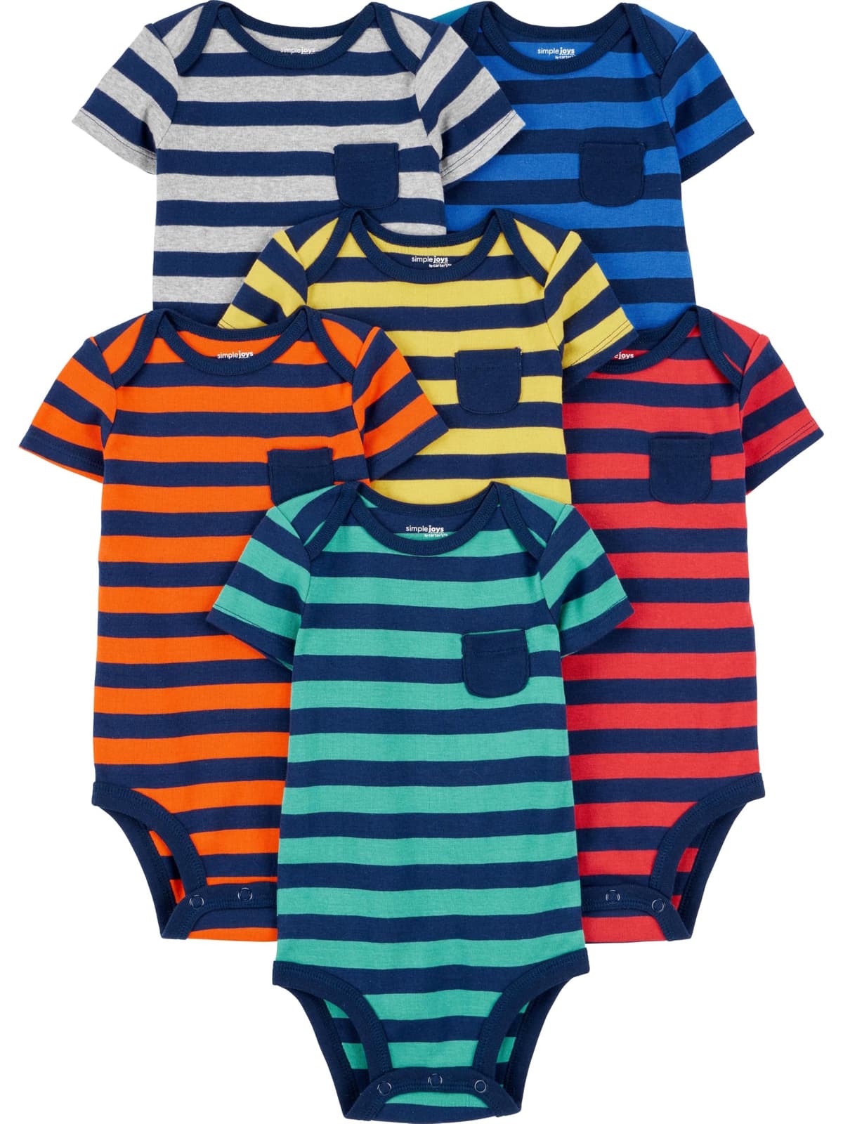 Simple Joys by Carter's Short Sleeve Bodysuit Body Bebé-Niños (Pack de 6) — view 10