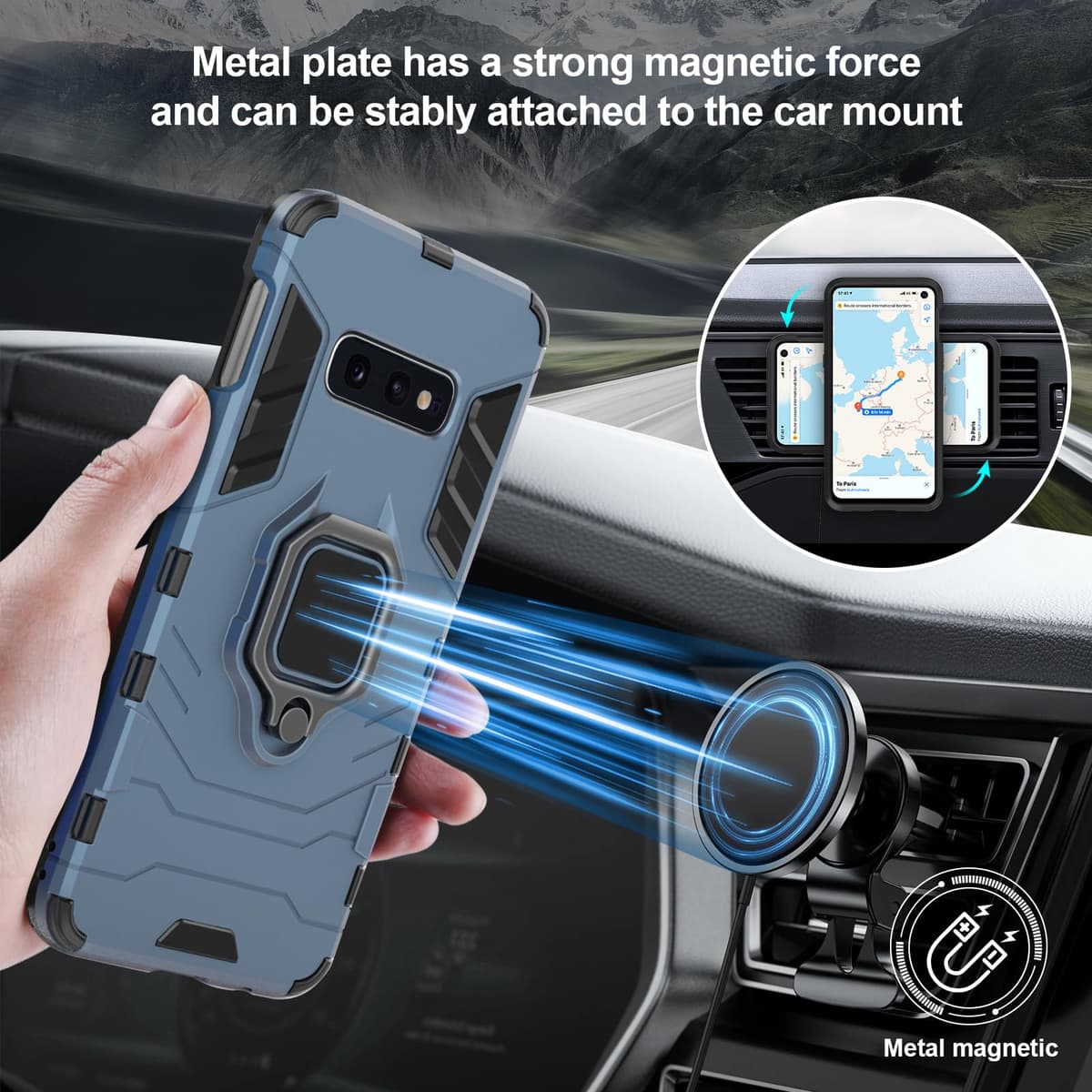 Funda para CMF Phone 2 Pro, Carcasa Antigolpes con Soporte anular metálico, Case Protectora de Grado Militar, Negro — view 1465