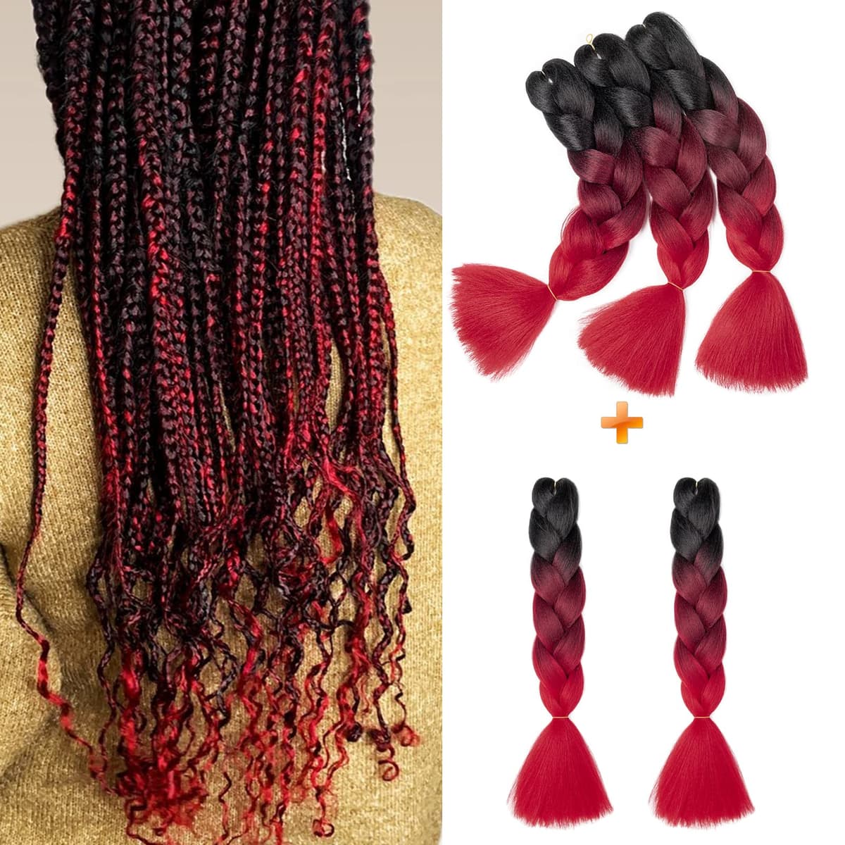 60cm Extensiones de Pelo Trenzas Africanas Castaño Oscuro Extensiones para Trenzas Africanas 1 pcs 100g Kanekalon Pelo para Trenzas Africanas Sintetico Extensiones de Trenzado Cabello Braiding — view 146
