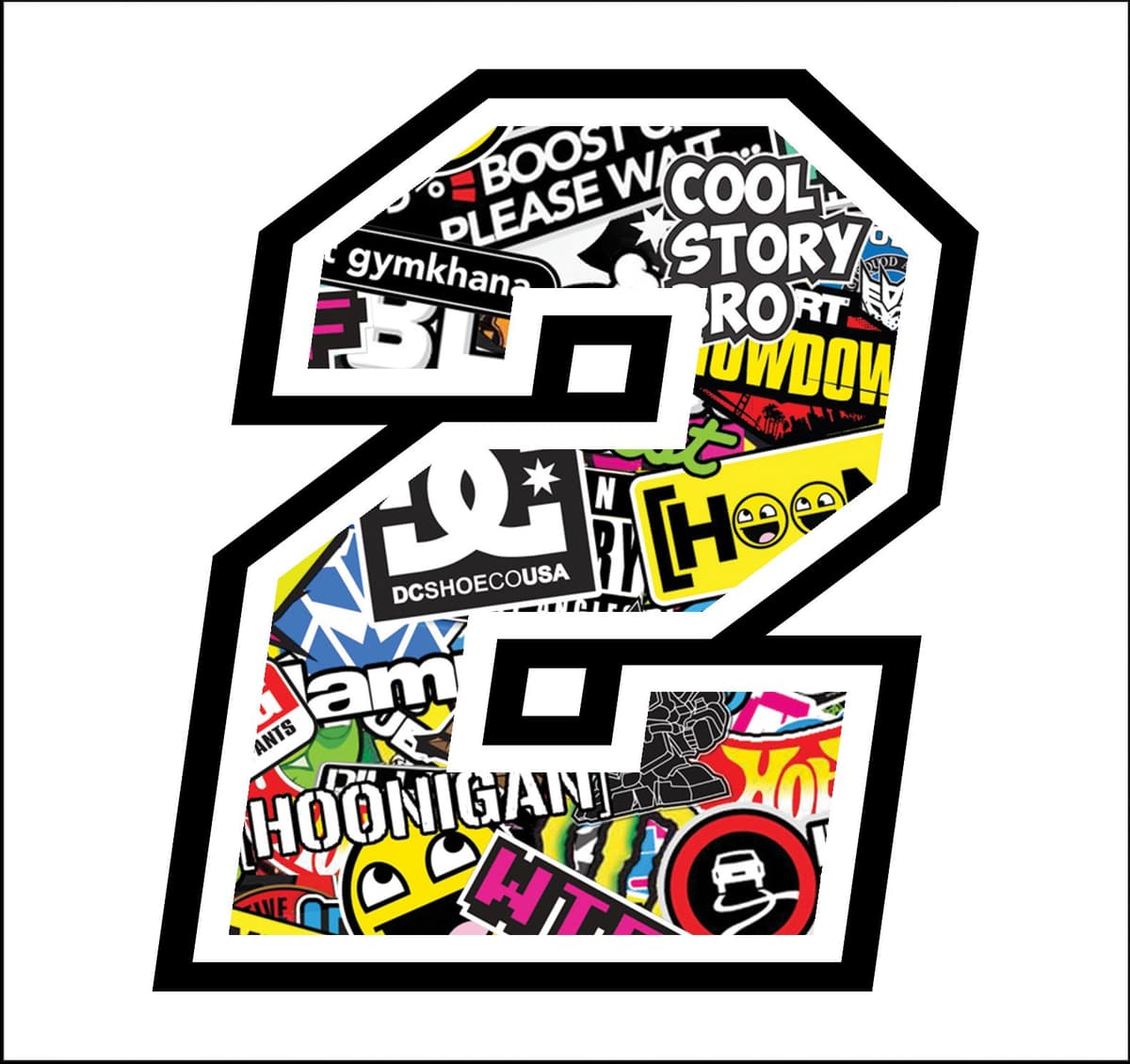 Adhesive Race número - la medida 12 cm - Cross Pista de Coches Pegatinas para Bicicletas (3, Sticker Bomb) — view 104