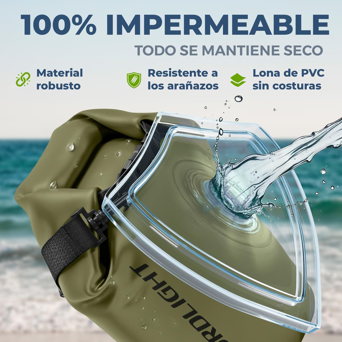 Nordlight Mochila Impermeable Roll Top 25L - Hybrid 25" | Bolsa Seca Con Compartimento Para Portátil De 15 Pulgadas, Bolsillos Exteriores E Interiores, Sistema De Transporte Acolchado — view 5