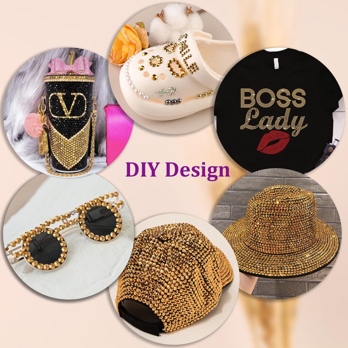 Resin Jelly Rhinestones for Crafting with B7000 Jewelry Glue, 2 Boxes Gold Flatback Crystals with 2Pcs 10ml Glue, Bedazzling Non Hotfix Gems for DIY Tumblers Clothing Shoes Manicure — view 4