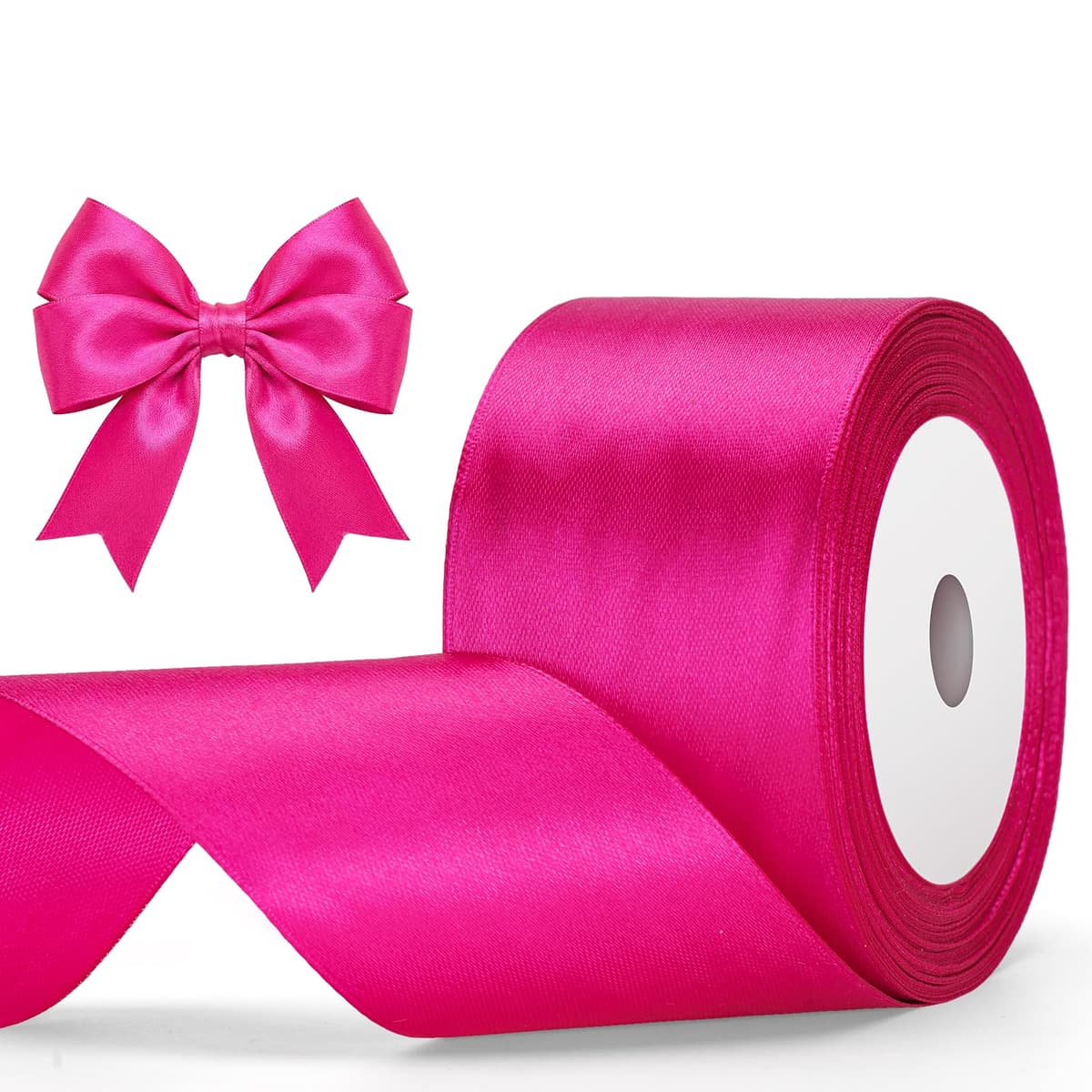 G2PLUS Baby Pink Satin Ribbons 10mm: Thick Fabric Gift Wrap Ribbons for Crafting, Party Decoration, 22m — view 68