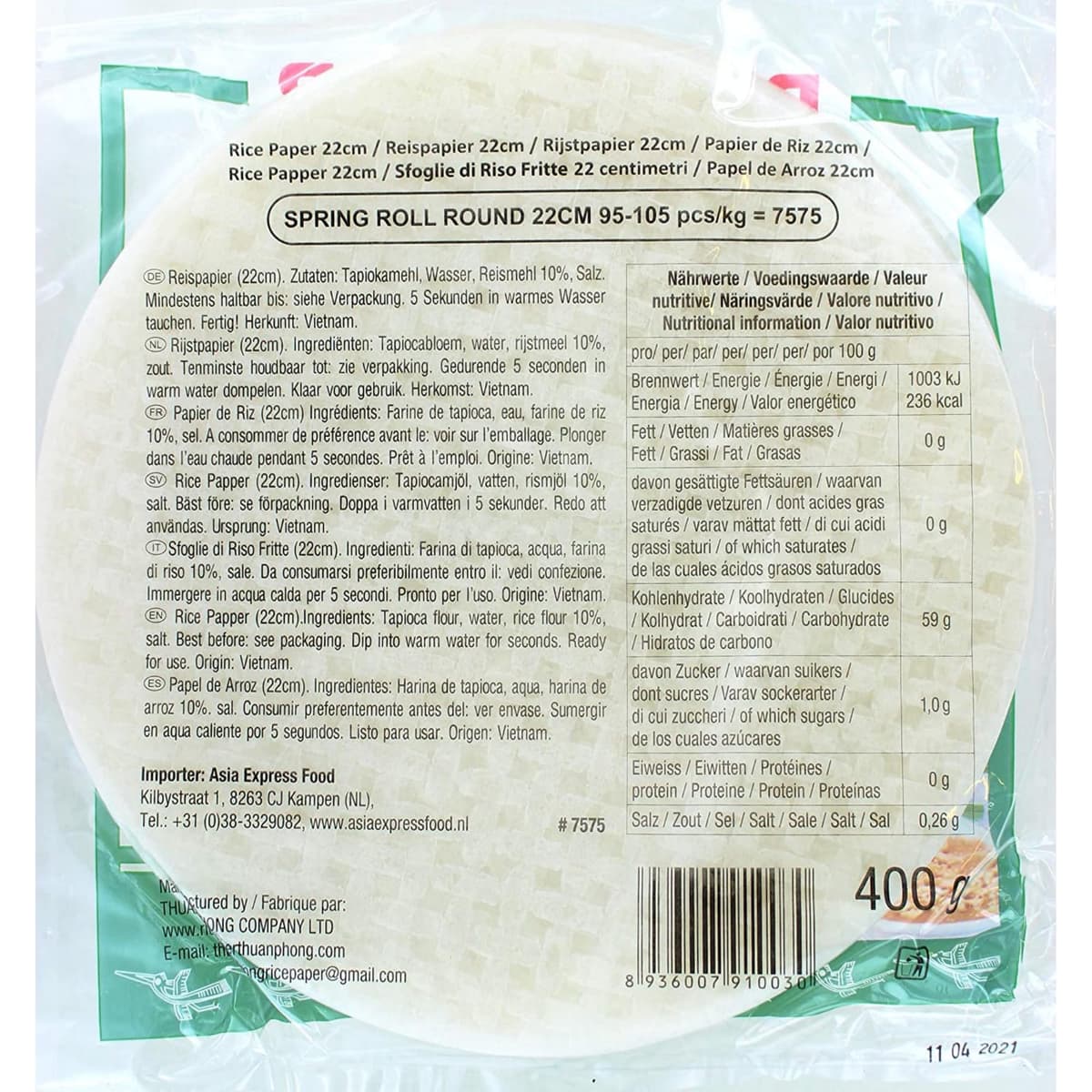 BAMBOO TREE Papel de Arroz 22 cm, Redondo (1 X 400 GR) — view 2