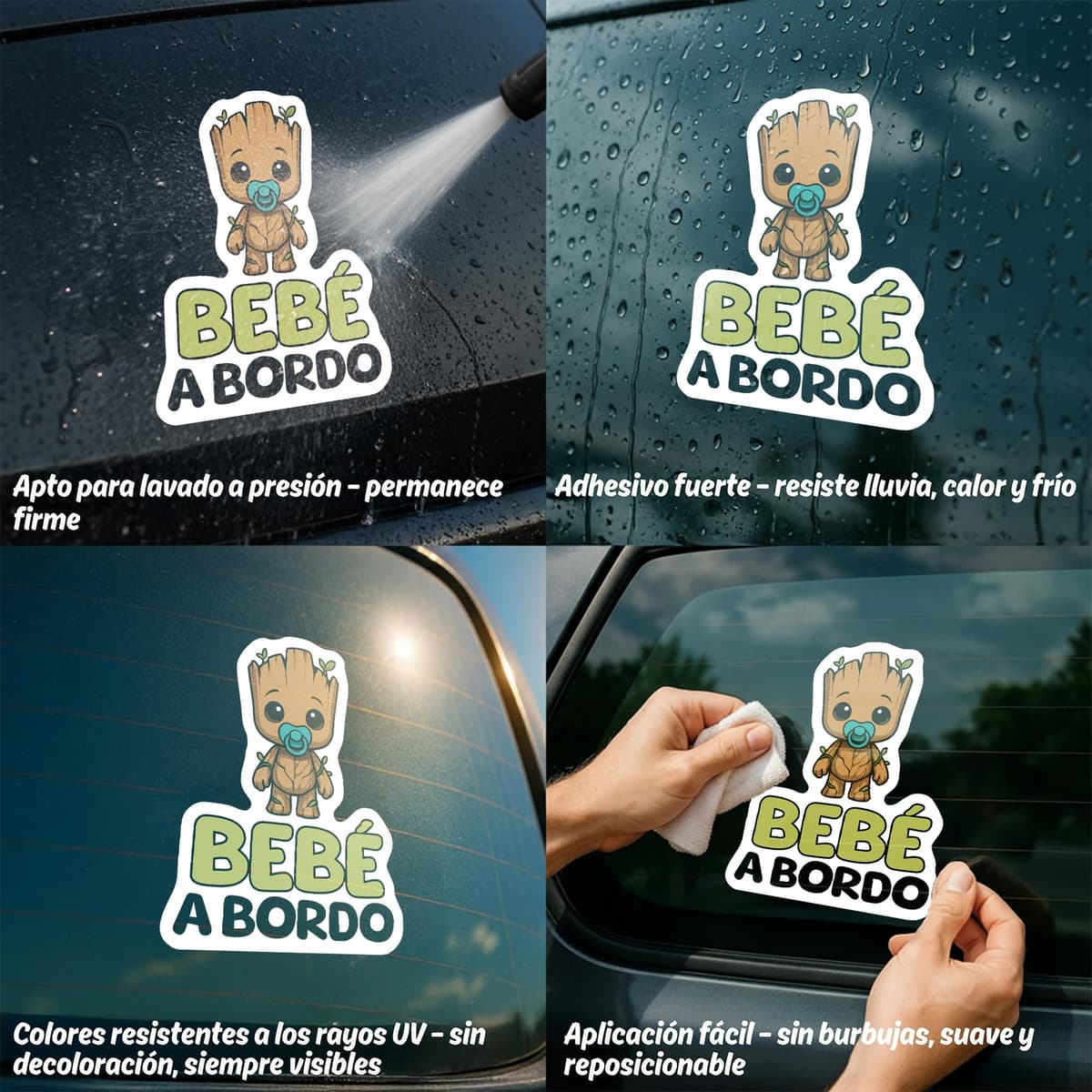 Pegatina Bebe a Bordo Coche, Pegatinas Coche, Bebé Superhéroe, Pegatinas de Bebe a Bordo, Pegatina Resistente a UV e Impermeable — view 4