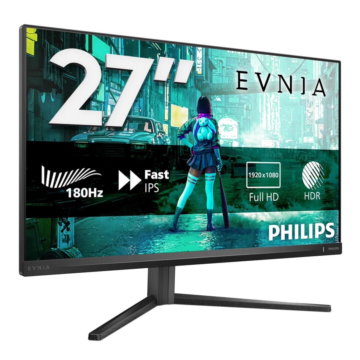 Philips Evnia 27M2C5201L - Monitor Curvo para Juegos FHD de 27 Pulgadas, 180 Hz, 1 ms GtG, FreeSync Premium, AmbiGlow (1920 x 1080, 2 HDMI 2.0, 1 DP 1.4) Blanco — view 9
