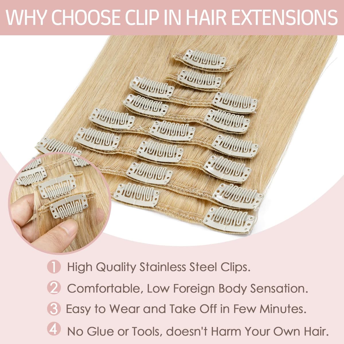 Silk-co 10inch Hair Extensions Clip in Hair Extension Human Hair #04 Medium Brown -Basic Thickness-Thin Weft- 8 Pieces Real Remy Straight Hair Extensions[50g] — view 122