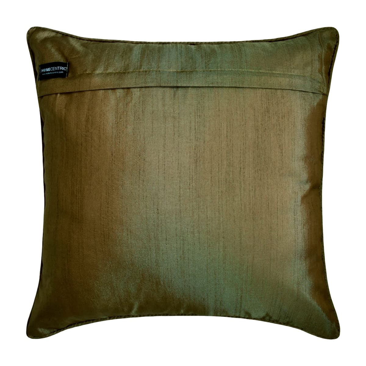The HomeCentric Decorative Olive Green Pack of 2, 35x35 cm (14"x14") Cushion Covers, Velvet Burnout Velvet Cushion Covers, Damask Pattern Modern Style - Folding Flames — view 3