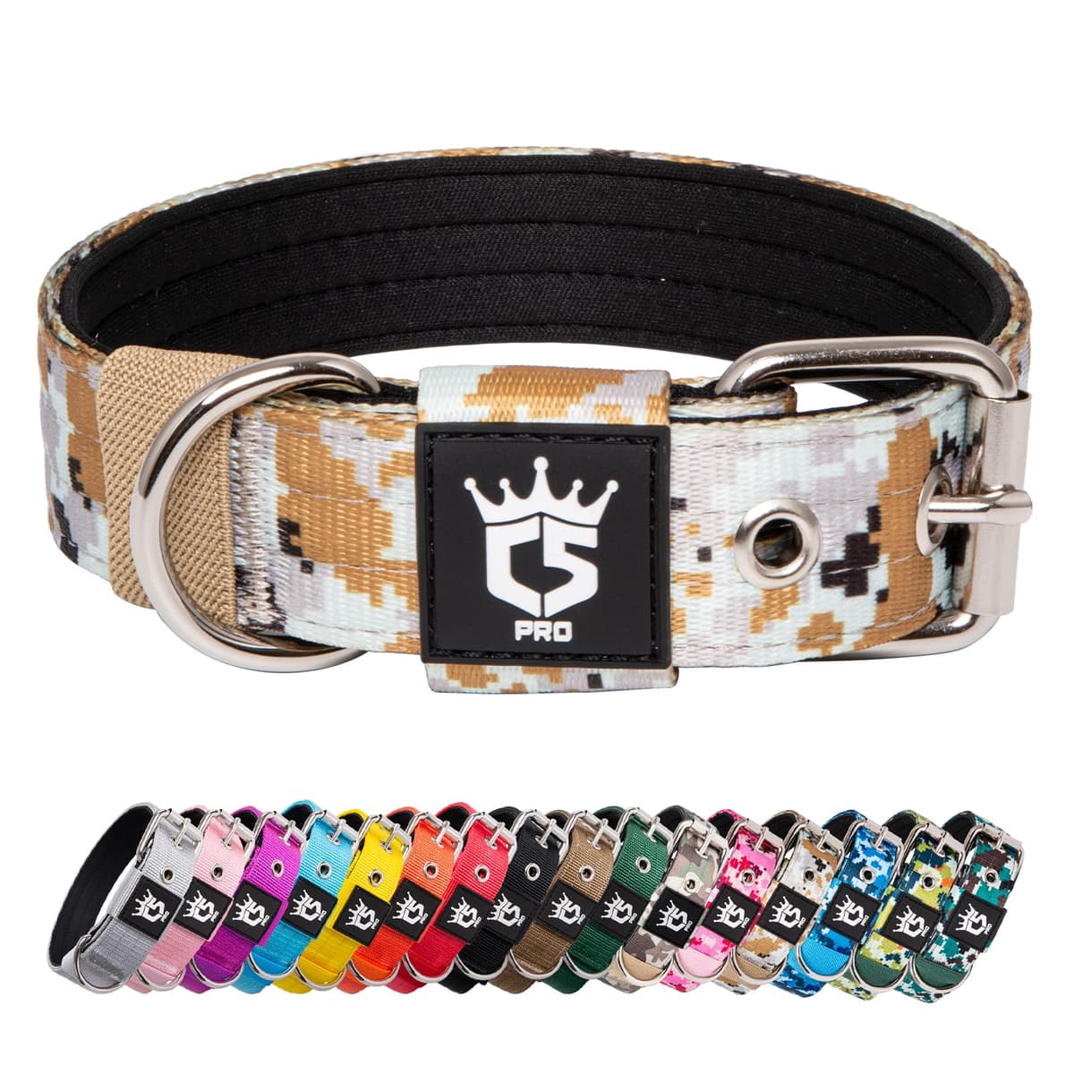 TSPRO Collar Táctico para Perros Ajustable, Collares con Broche de Metal Robusto, de 3,8 cm de Ancho, Duradero y Cómodo para Perros Medianos y Grandes (Negro M) — view 27
