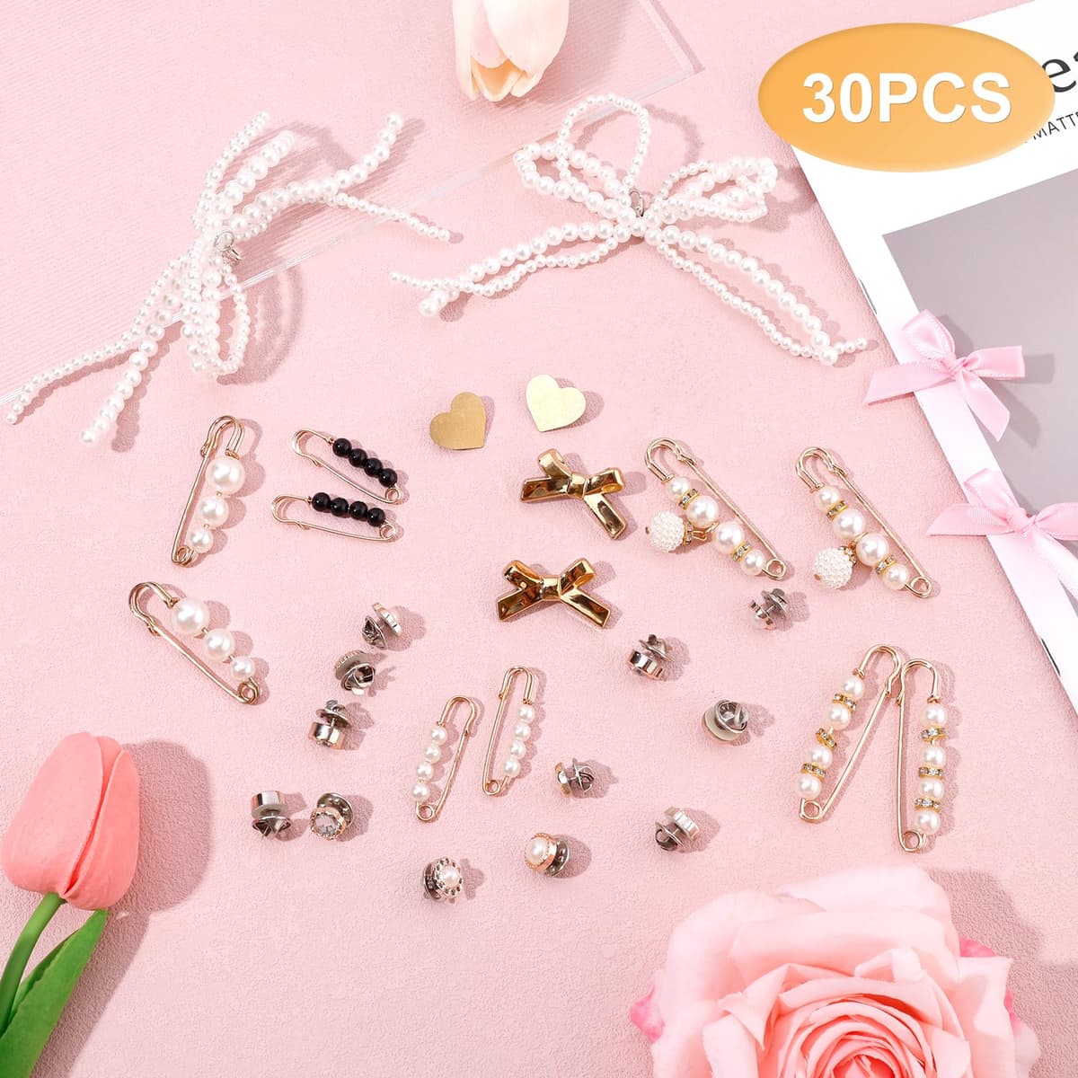 Mikovivi 30 Pzs Adornos para Zapatos para Zapatillas Deportivas, Varios Estilos de Adornos para Cordones de Zapatos Adornos para Zapatos con Lazo Clips para Zapatos Joyas para Zapatos para Mujeres — view 3