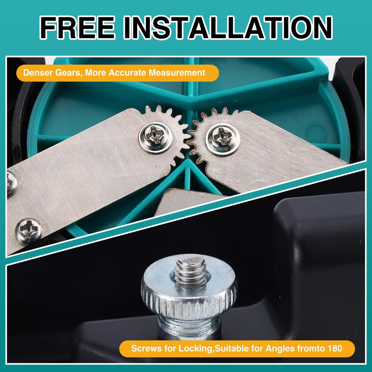 2 in 1 Mitre Measuring Cutting Tool, Miter Saw Protractor Measuring and Sawing, Mitre Angles Cutting Corner Clamp 85-180°Angle Measuring Tool for Home Improvement Carpentry Work — view 2