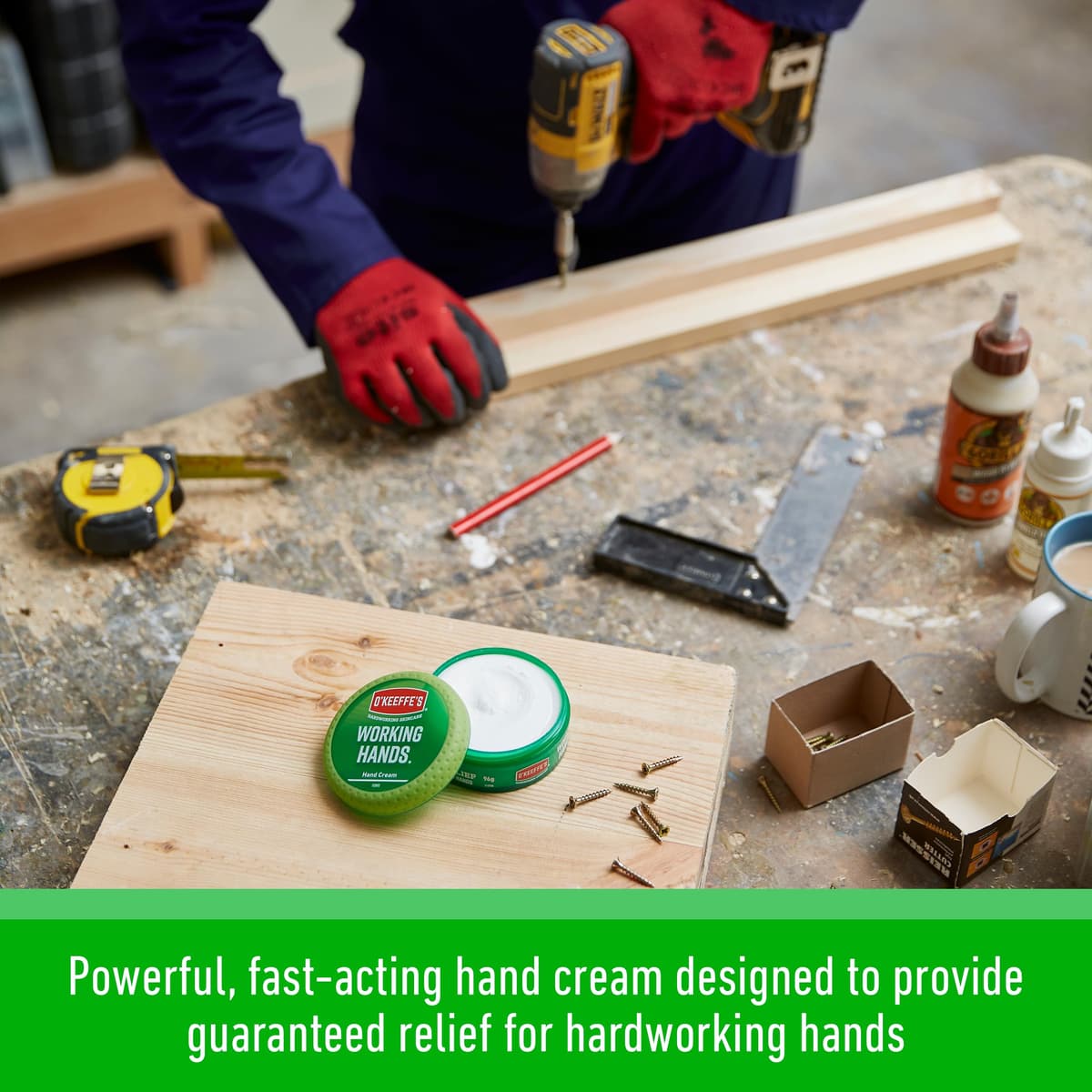 O’Keeffe’s Working Hands, 96g Jar - Hand Cream for Extremely Dry, Cracked Hands | Instantly Boosts Moisture Levels, Creates a Protective Layer & Prevents Moisture Loss — view 4