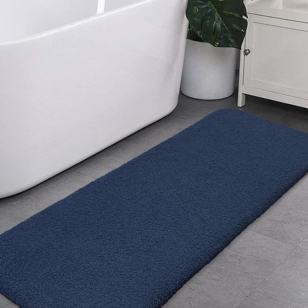 VANZAVANZU Alfombra de Ducha Antideslizante Espesa Absorbente Ultra Suave - Alfombrilla de Baño Mullido Microfibra, Lavable a Máquina - 40 x 60cm (Gris Claro) — view 14
