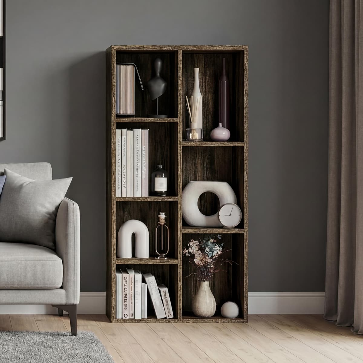 Vida Designs Oxford 3 Tier Cube Bookcase, White Wooden Shelving Display Storage Unit Office Living Room Furniture — view 23