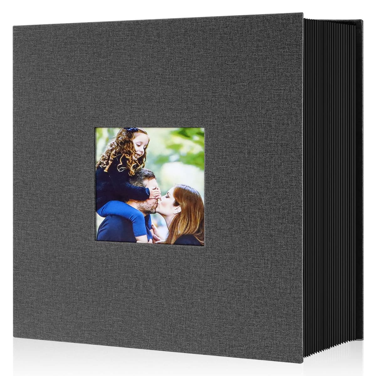 Lanpn Album de Fotos 10x15 1000, Grande Lino Album para Photos Bolsillos Verticales Horizontal Negro