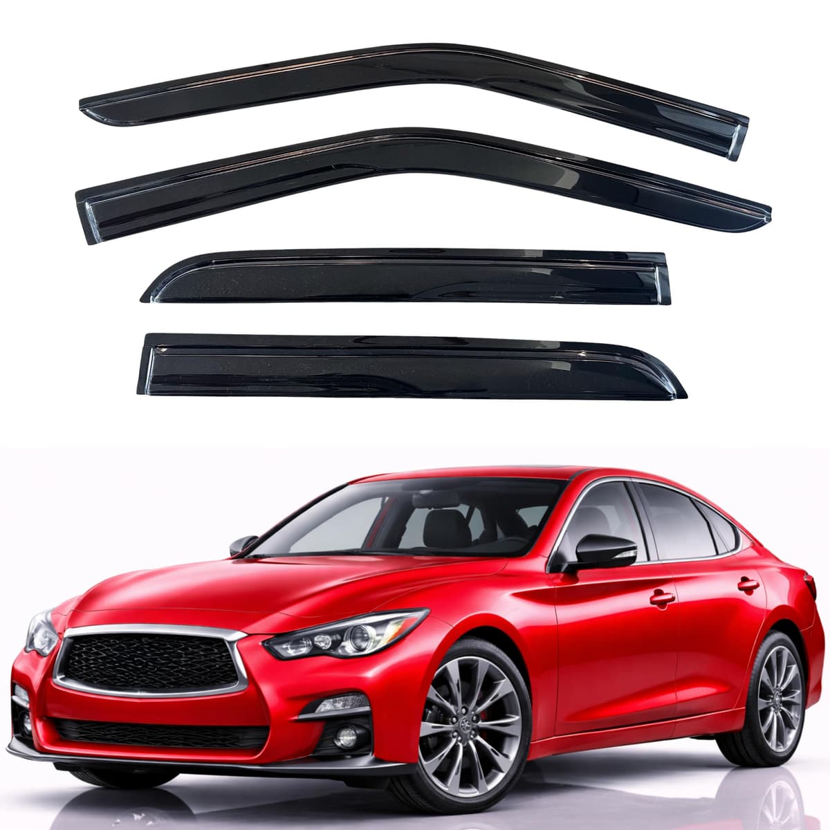 KPY Rain Guards Fit for 2006-2013 Lexus IS250 IS350, Out-Channel Window Visors Vent Wind Deflectors 4PC, Car Accessories for 06-13 Lexus is Series — view 201