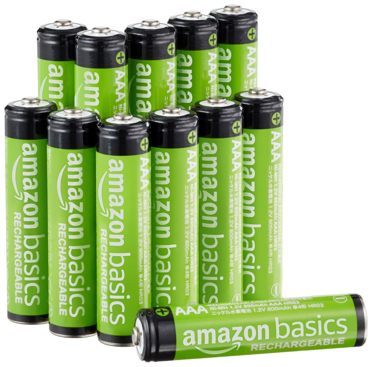 Amazon Basics 4-Pack Rechargeable AA NiMH Batteries, 2000 mAh, 1.2V, Recharge up to 1000x Times, Pre-Charged — view 6