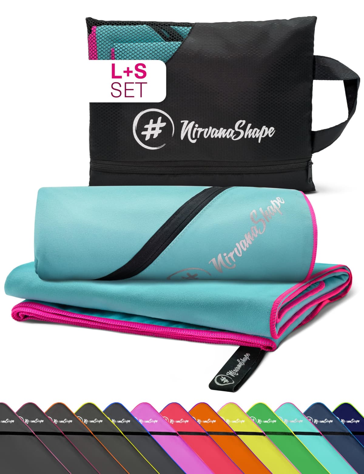 NirvanaShape Toallas de Microfibra | Absorbentes, Ligeras, de Secado rápido | Toallas de baño, Toalla de Viaje, Toallas Deportivas | Ideales para Viajar, IR al Gimnasio, la Playa, Practicar Yoga — view 87
