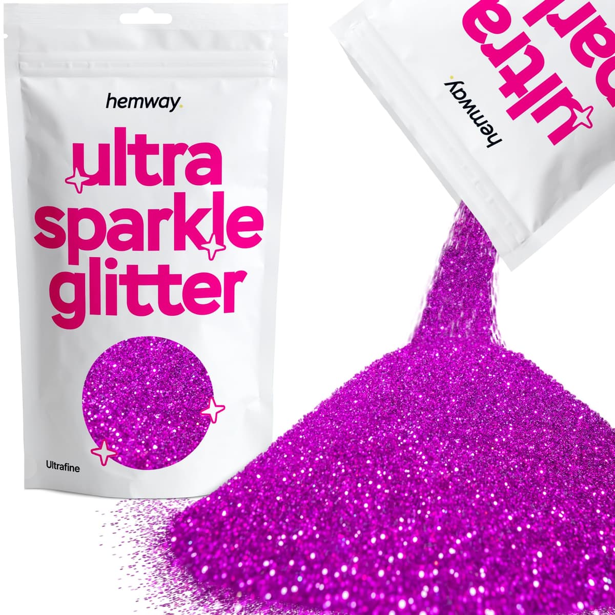 Hemway Ultra Sparkle Glitter Baby Pink Iridescent 100g Fine | Glitter for Arts & Craft, Makeup, Nail Art, Crafting, Card Making, Sparkle Decoration — view 211