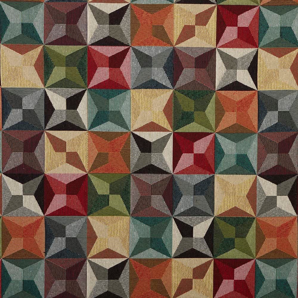 Kt KILOtela - Tela Tapicería, Jacquard Gobelino, Tapizar Sillas, Cojines, Cabecero, Sofá, Bolsos, Resistente al Desgaste, Costura, 100 cm Largo x 280 cm Ancho, Geométrico, Multicolor, 1 metro — view 48