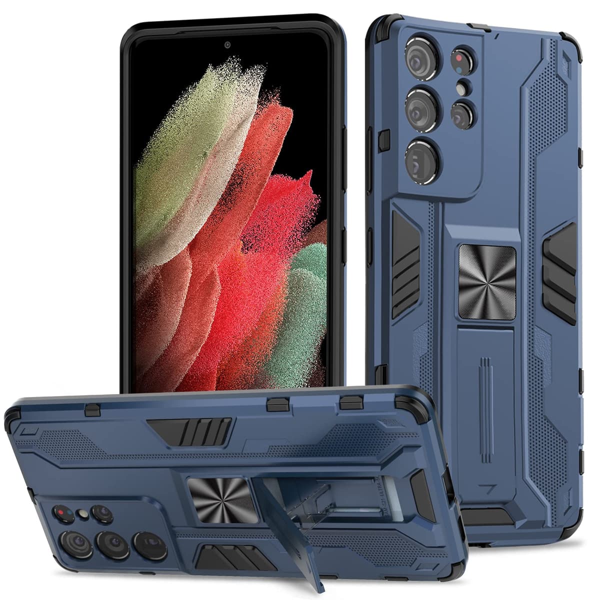 Funda para CMF Phone 2 Pro, Carcasa Antigolpes con Soporte anular metálico, Case Protectora de Grado Militar, Negro — view 855