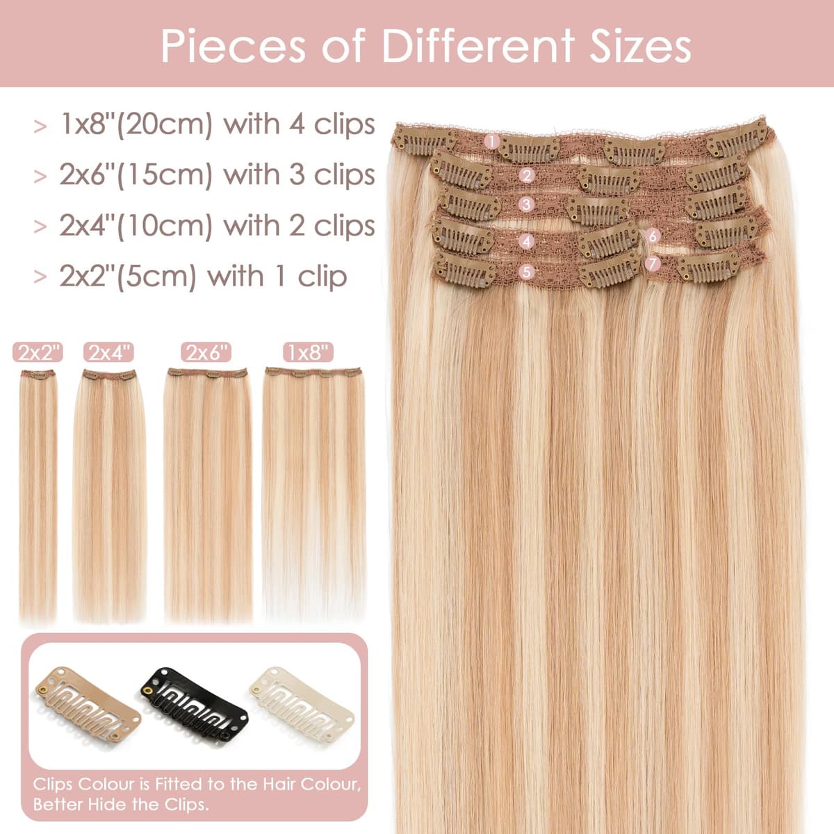 Silk-co 10inch Hair Extensions Clip in Hair Extension Human Hair #04 Medium Brown -Basic Thickness-Thin Weft- 8 Pieces Real Remy Straight Hair Extensions[50g] — view 32