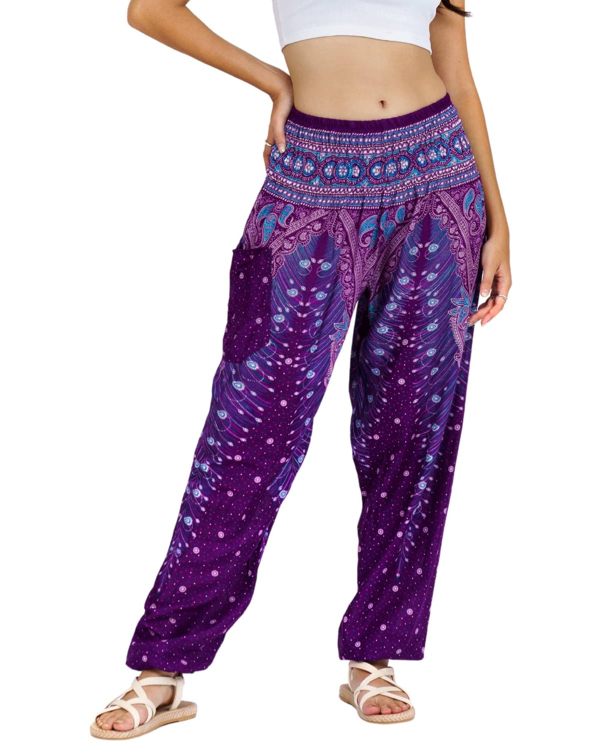 Lofbaz Harem Pants for Women Yoga Boho Hippie Clothing Womens Palazzo Bohemian Pajama Trousers Beach Indian Gypsy Genie Clothes — view 9