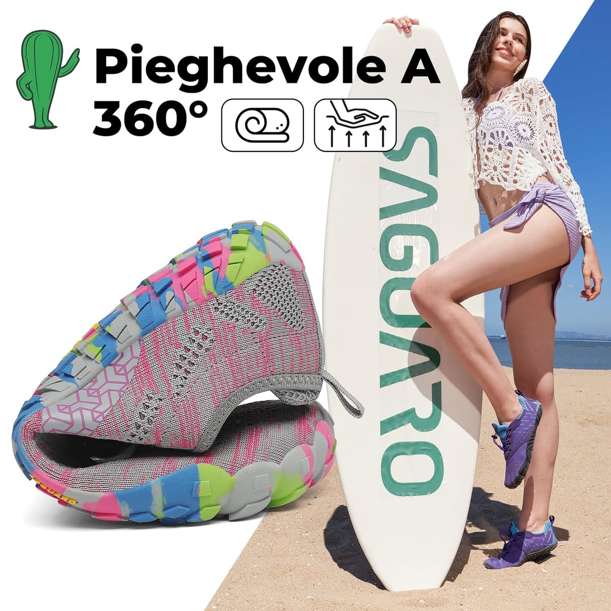 SAGUARO Barefoot Zapatillas Minimalista Ligera Zapatillas de Trail Running para Zero Drop Soles, Gr.36-48 — view 6