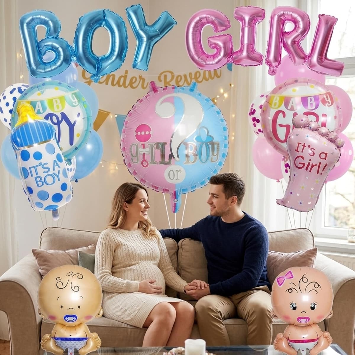 9 Gender Revealing Balloons, Gender Announcement Baby Party Decorations, Boy or Girl Balloons, Ideal Decorations for Baby Showers and Celebrations, Easy to Handle and Reuse — view 5