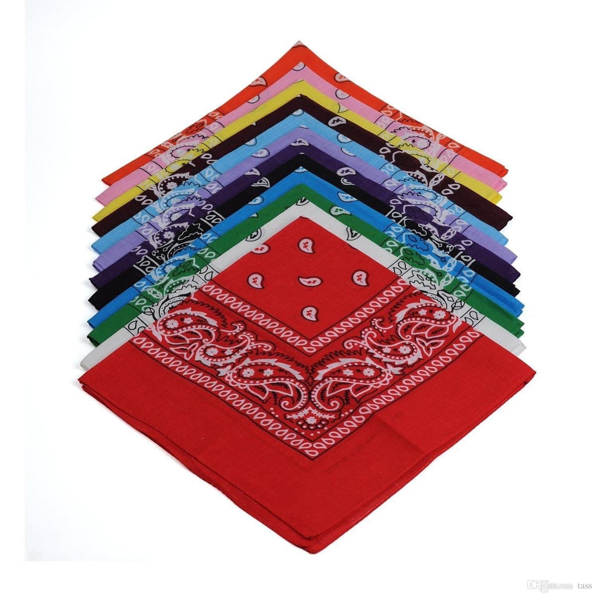 Boolavard 100% Cotton 1pcs, 6pcs or 12pcs Pack Bandanas with Original Paisley Pattern Colour of Choice Headwear/Hair — view 6