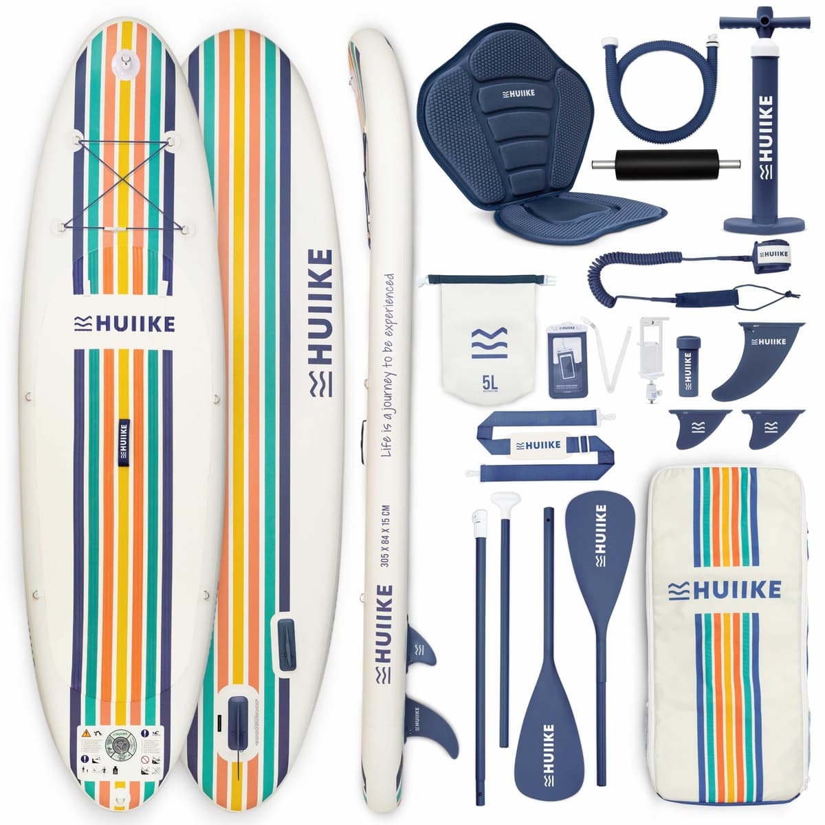 HUIIKE Tabla Paddle Surf Hinchable con Accesorios Incluidos, Remo, Quillas, Inflador. Stand Up Paddle Board Gran Estabilidad y Resistencia. 305 x 84 x 15 cm, Soporta hasta 130 kg — view 12