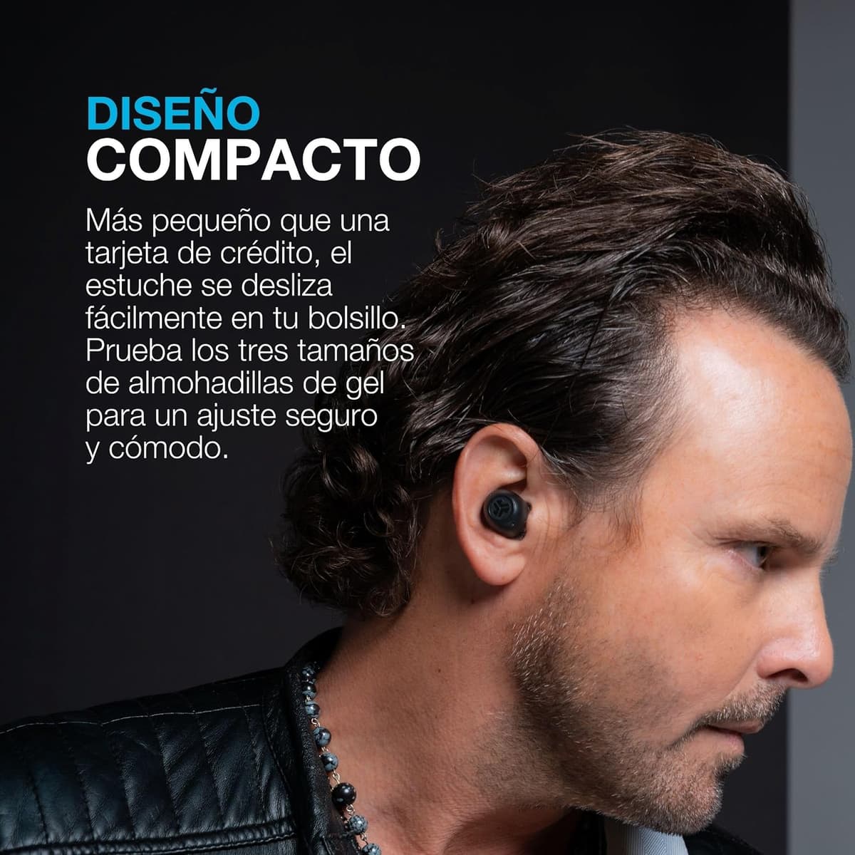 JLab Go Pop ANC Auriculares Bluetooth ANC, 24+ h de autonomía, IP55 Resistentes al Sudor, micrófono, Llamadas claras y conexión multipunto, Negro — view 8