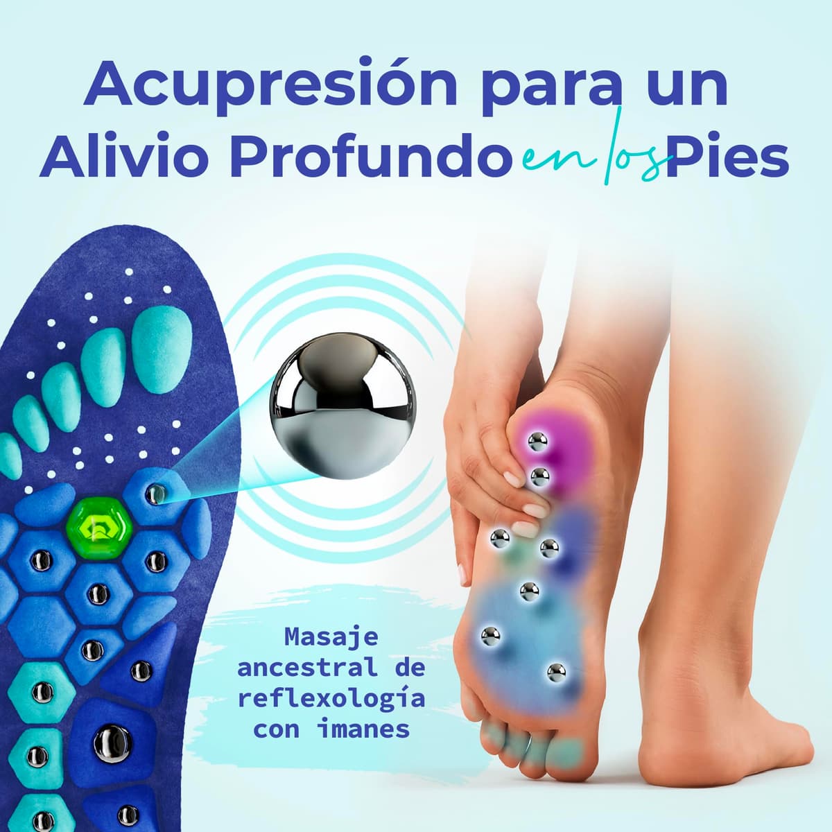 Akusoli Plantillas | Plantillas Akusoli Hombre Mujer, Gel Hombre Trabajo. Plantilla Pies Magnetic, Japonesas Soporte del Arco, Absorción de Impactos, Plantilla Cómoda EU42-47 — view 2