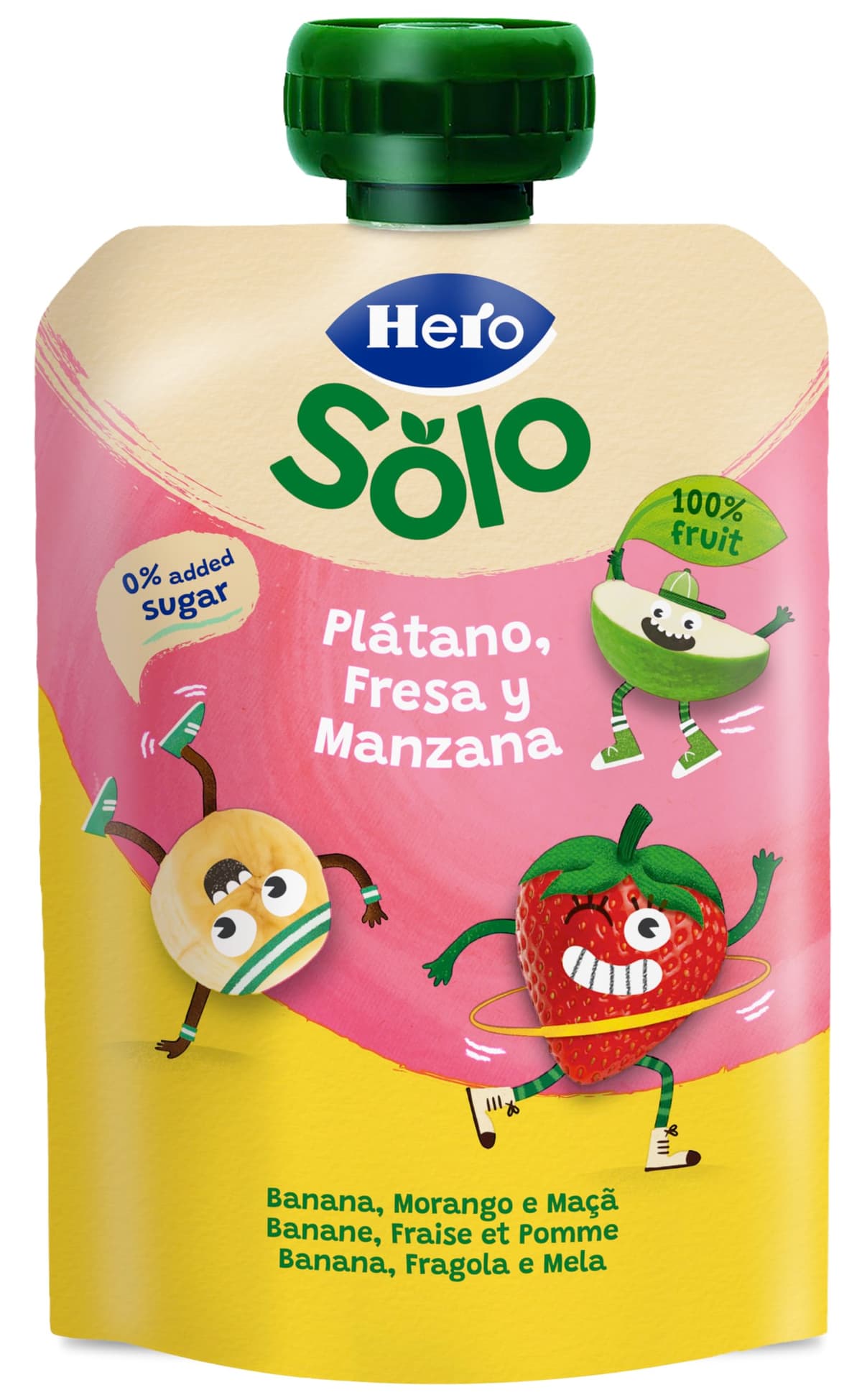 Hero - Bolsitas con Plátano, Fresa y Manzana, Para Bebés a Partir de los 12 Meses - Pack de 18 x 100 g, El embalaje puede variar — view 2