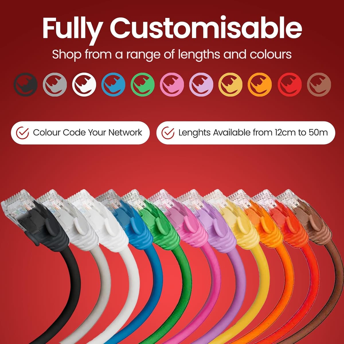 rhinocables CAT5e High-Speed Ethernet Patch Network Cable for LAN — Snagless Cable with RJ45 Connector Lead — Ideal for Internet, Router, Modem, Smart TV, PC & Laptop (5m, Black) — view 4