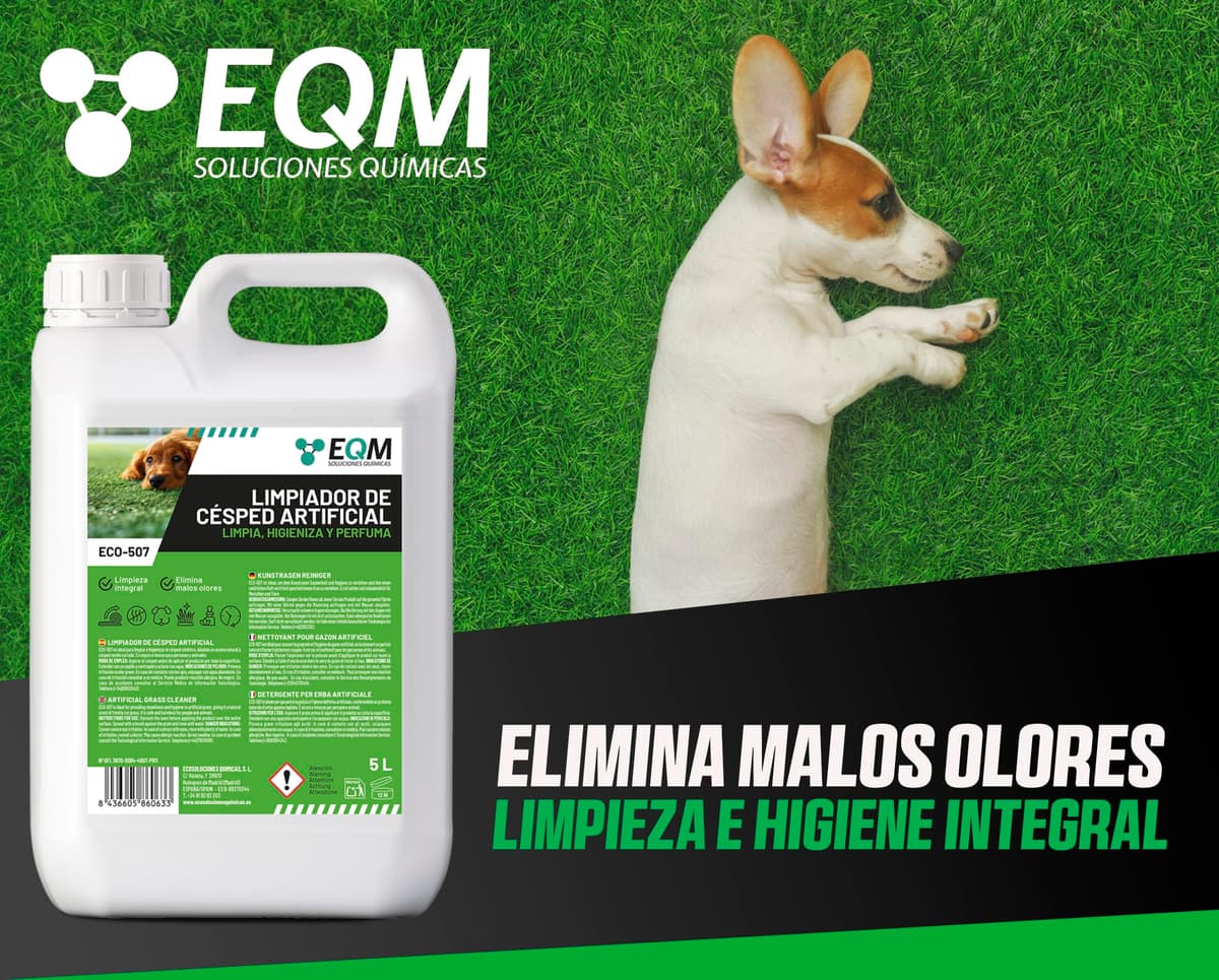 EQM - ECO-507 - Limpiador e Higienizante de Césped Artificial - 5L - Limpia, Higieniza y Perfuma - Formato Ahorro, Larga Duración - No Tóxico — view 2