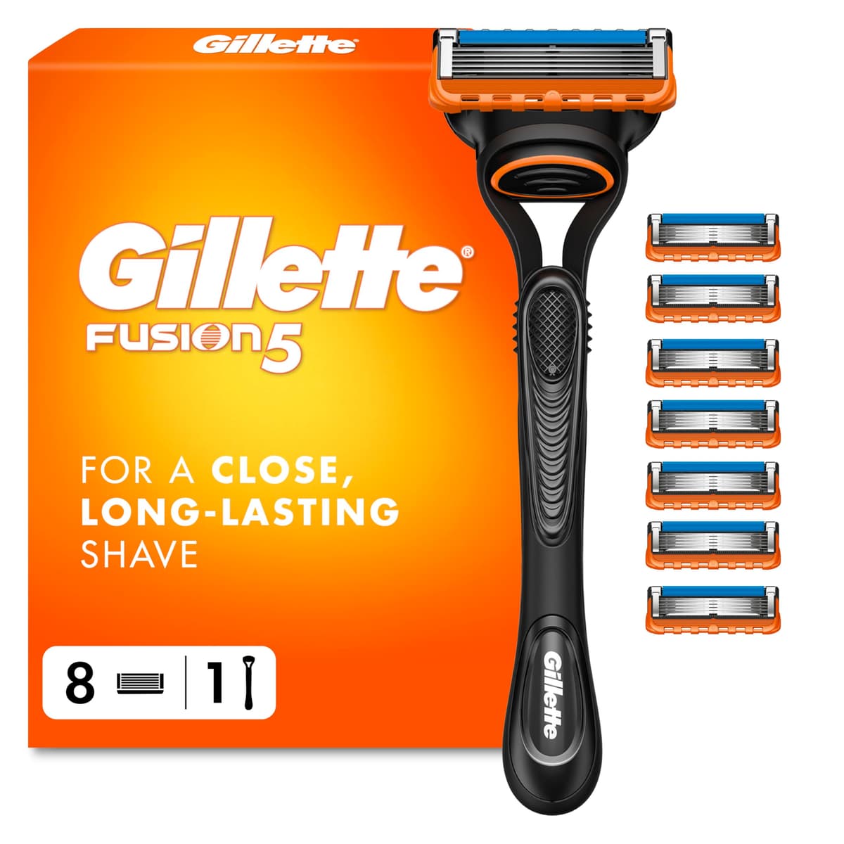 Gillette Fusion5 Razor Blades Men, Pack of 8 Razor Blade Refills with Precision Trimmer, 5 Anti-Friction Blades — view 9