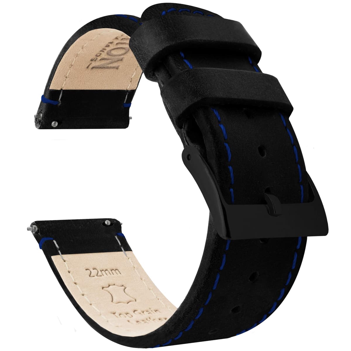 BARTON Quick Release - Top Grain Leather Watch Band Strap - Choice of Colour & Width - 16mm, 18mm, 19mm, 20mm, 21mm 22mm, 23mm or 24mm — view 25