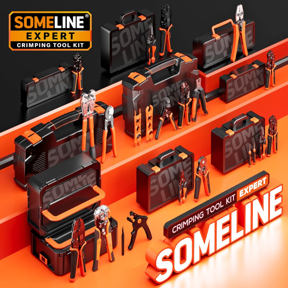 SOMELINE Waterproof Automotive Electrical Connector Crimping Tool Kit, 1/2/3/4/5/6 Pin Wire Connectors, with 0.34–2.5mm² Ratchet Crimping Pliers & Terminal Removal Tool – for Car, Motorcycle, Marine — view 9