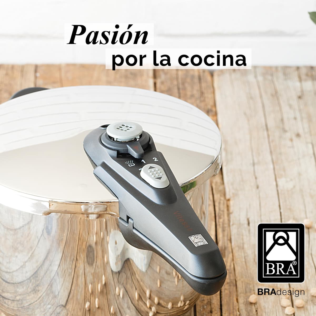BRA Vitesse Olla Express de 6 Litros, Fabricada en Acero Inoxidable 18/10, Con 2 Programas de Cocción y Sistema de Bloqueo de Apertura, Aptas para Todo Tipo de Cocinas — view 6
