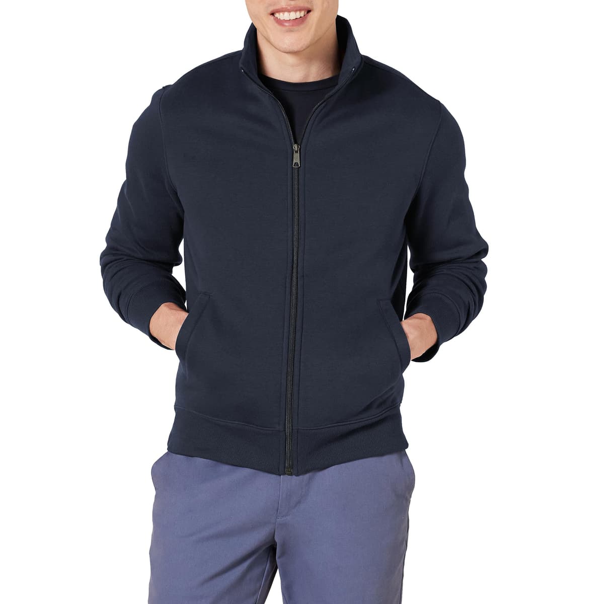 Amazon Essentials Sudadera de Forro Polar con Cremallera y Cuello Semicisne, Corte Estándar y Peso Medio Hombre — view 8