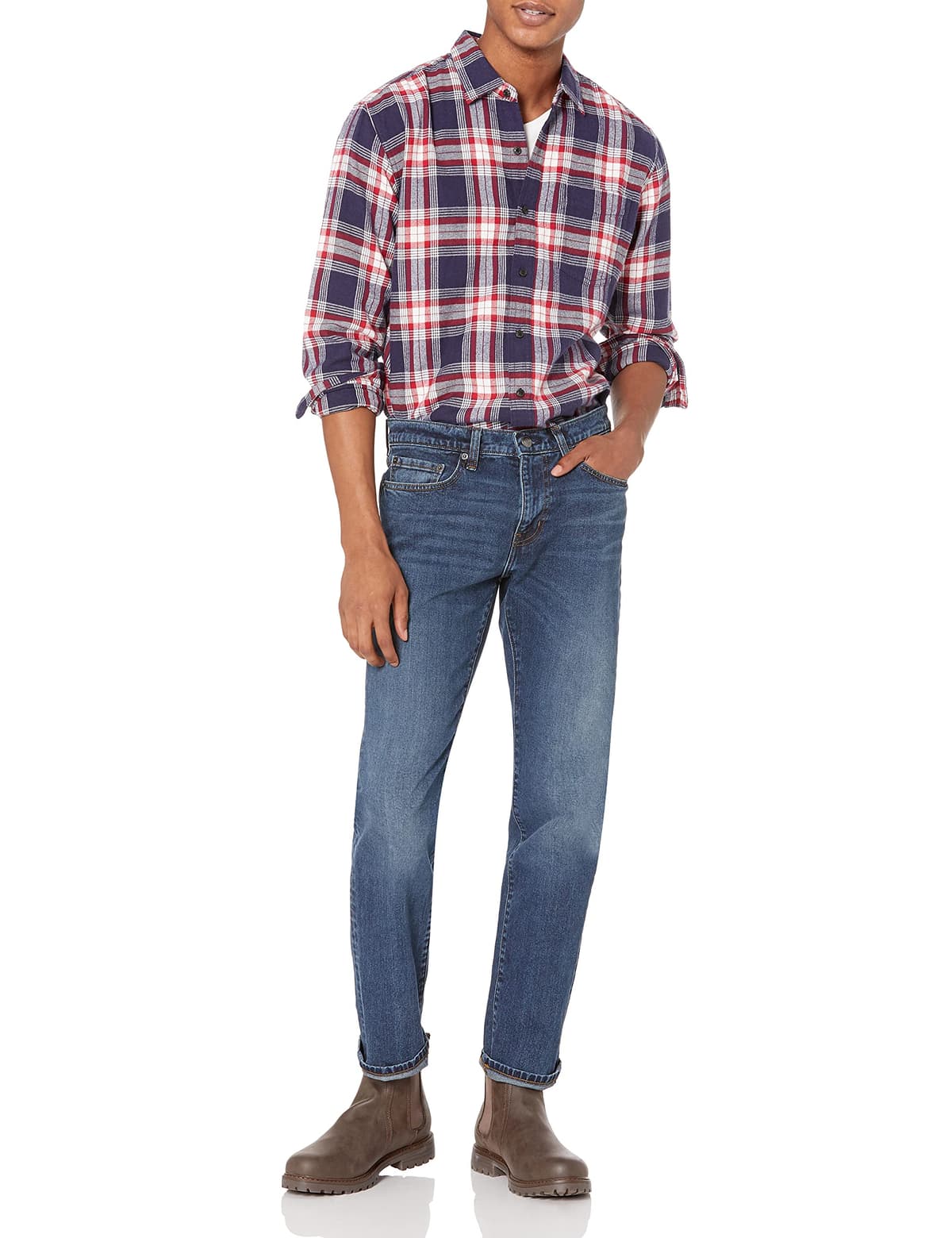 Amazon Essentials Hombre Vaqueros Ajustados - Colores interrumpidos — view 5